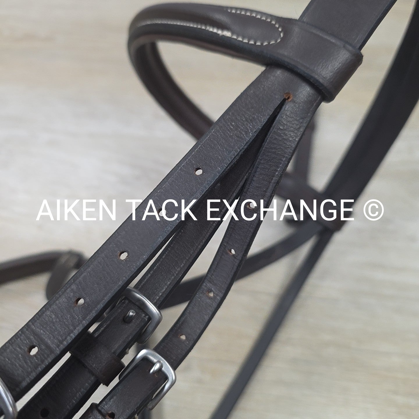 Fancy Stitched Bridle with Matching Reins, Brown, Oversize