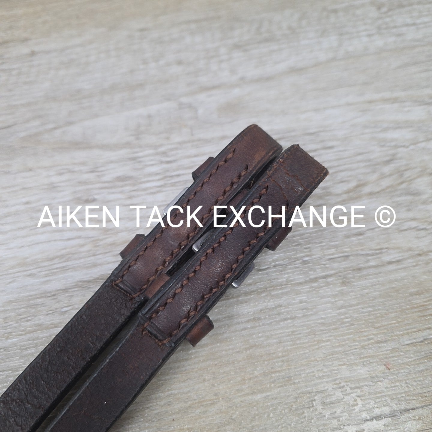 Flat Leather Reins, Brown, 54"