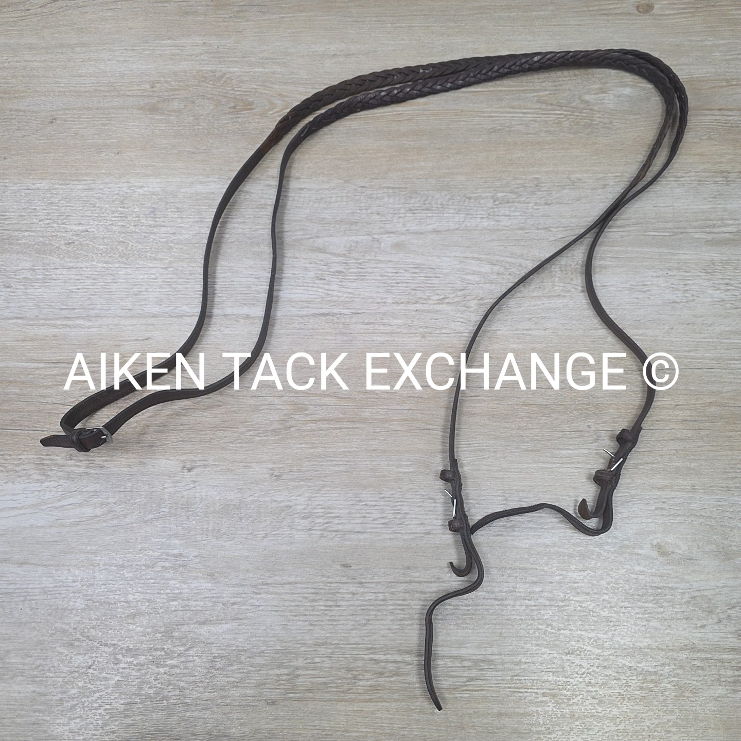 Tory Leather Braided Reins, Brown, 60"