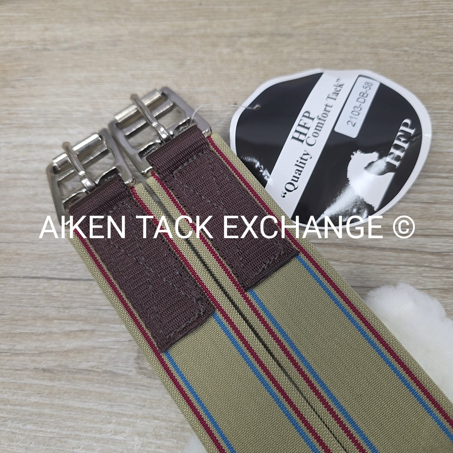 HFP Fleece Girth with Double End Elastic, Brown, 58"