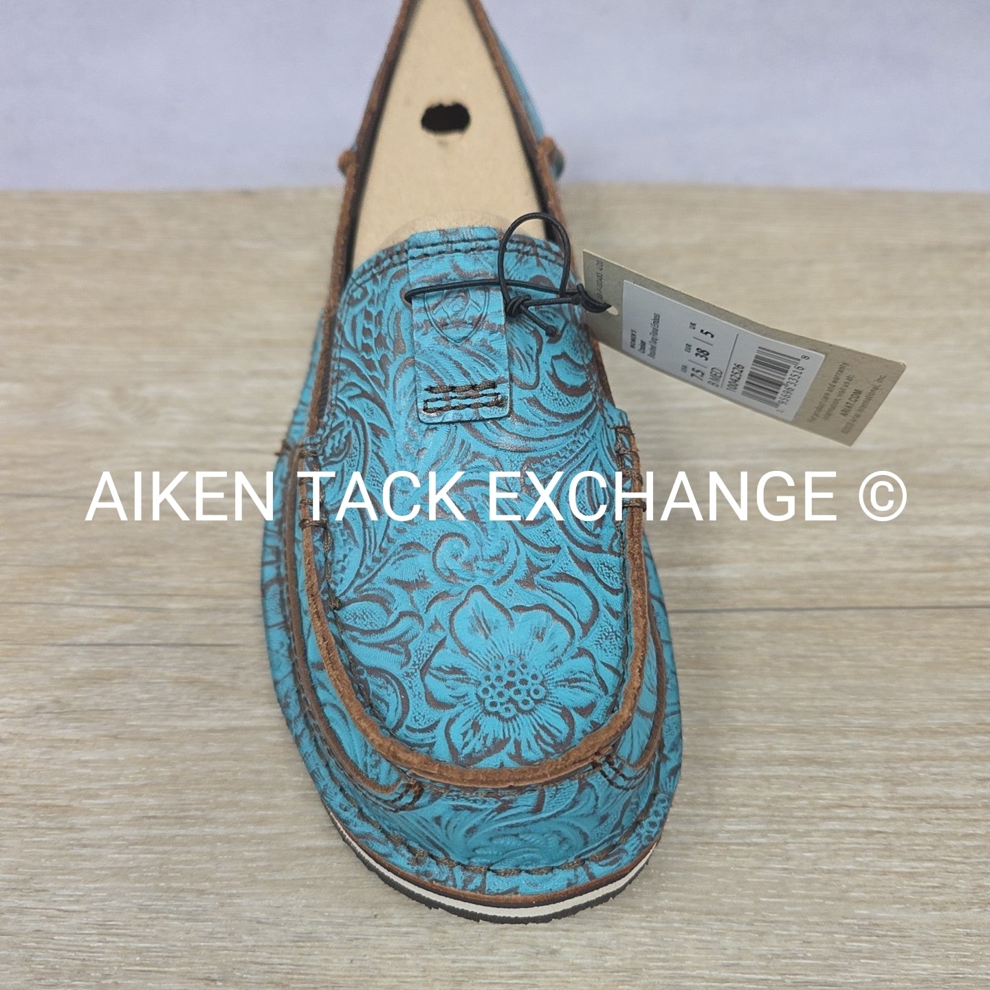 Ariat Brushed Turquoise Floral Embossed Cruisers, Brand New, Size 7.5