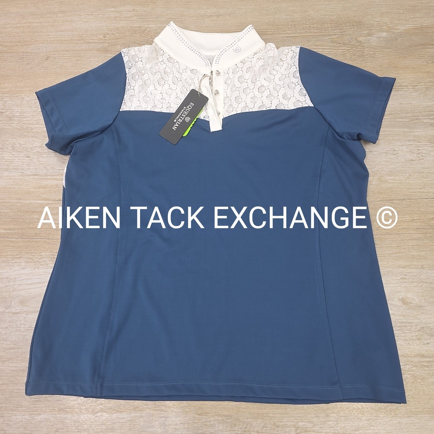 Equestrian Stockholm Crystal Champion Short Sleeve Top, Women's XLarge
