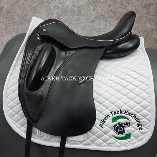 2017 Custom Saddlery Wolfgang Gemini R Monoflap Dressage Saddle, 17.5" Seat, Adjustable Tree, Wool Flocked Panels