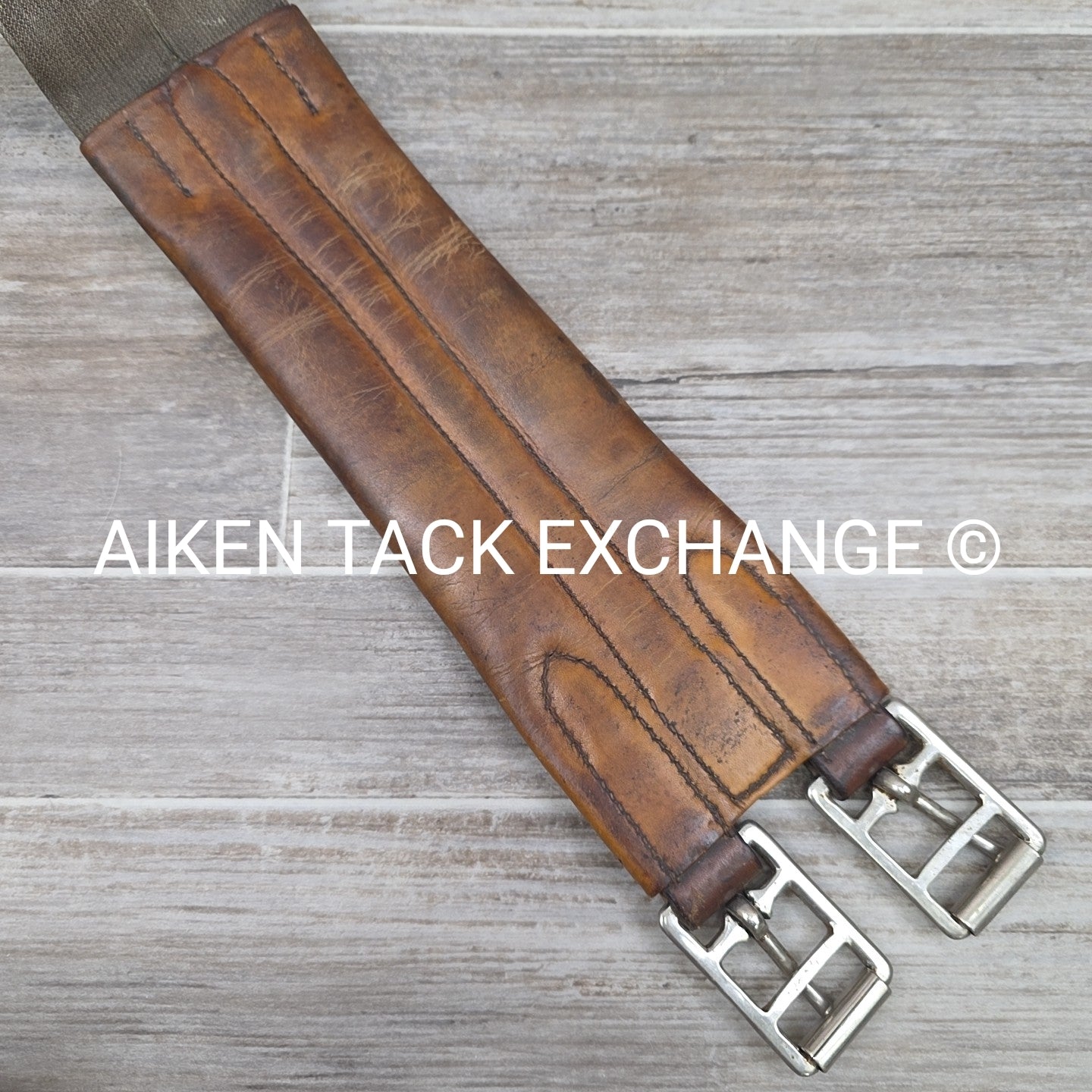 Mortack Girth with Double Elastic, Brown, 46"