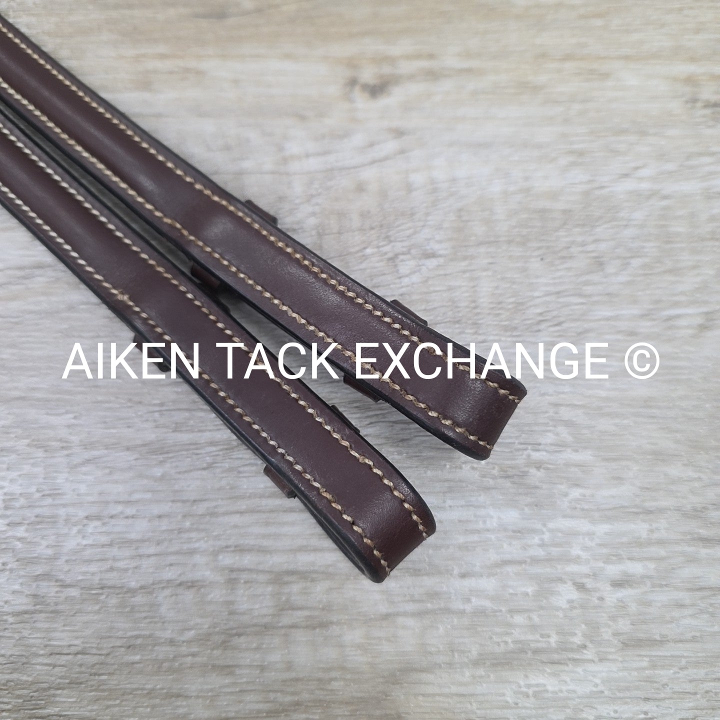 KL Select Red Barn Round Raised Fancy Stitch Laced Reins, Brown, Size Full