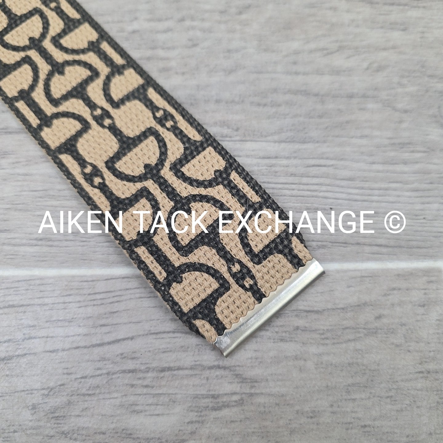 Bit Pattern Wide Cloth Belt, Size Small