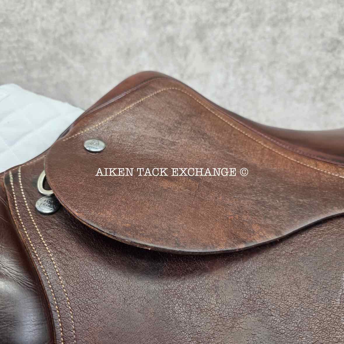 Verhan Todd Minikus Close Contact Jump Saddle, 16.5" Seat, MW/W Tree, Wool Flocked Panels