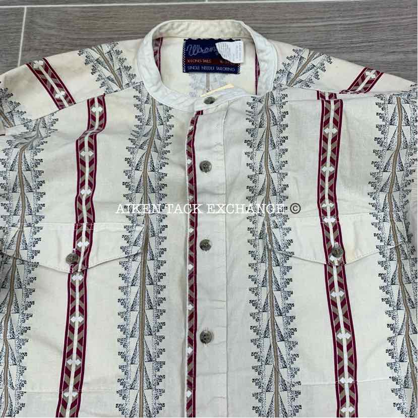 Wrangler X-Long Tails Button Up Shirt, Men's Medium