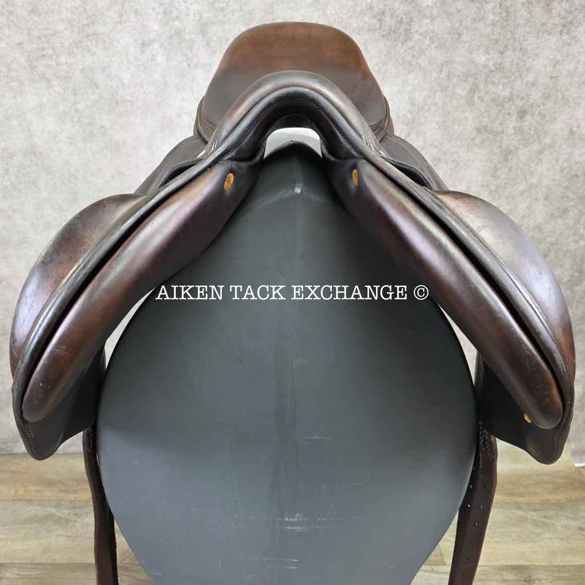 2007 Butet Monoflap Jump Saddle, 17" Seat, 3 Flap, Medium Tree, Foam Panels, Full Calfskin Leather