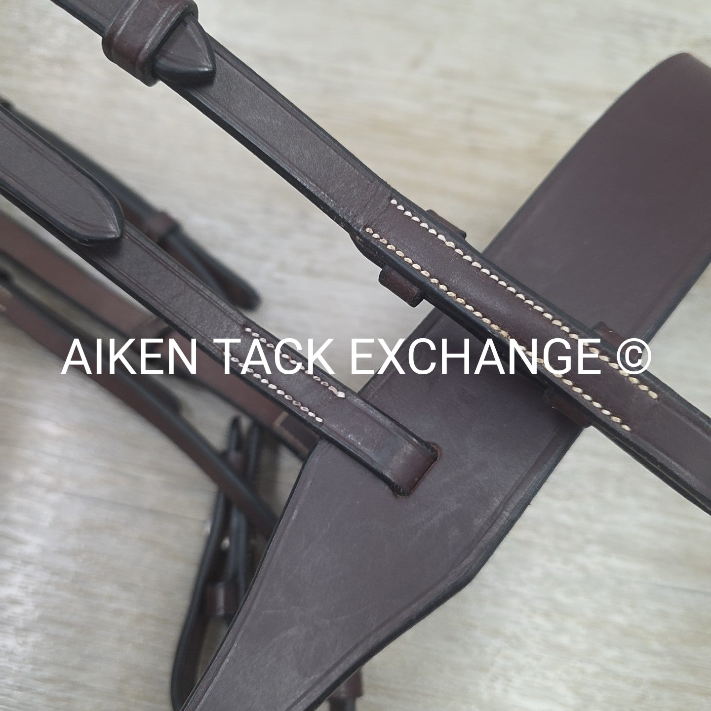 Monocrown Flat Hunt Bridle, No Reins, Brown, Oversize