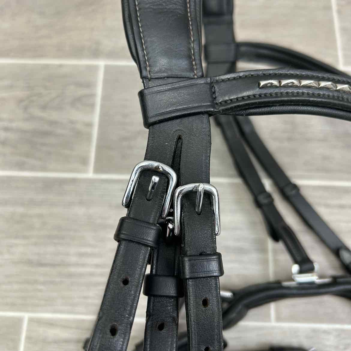 Acavallo Maesta Flash Bridle, No Reins, Black, Size Full