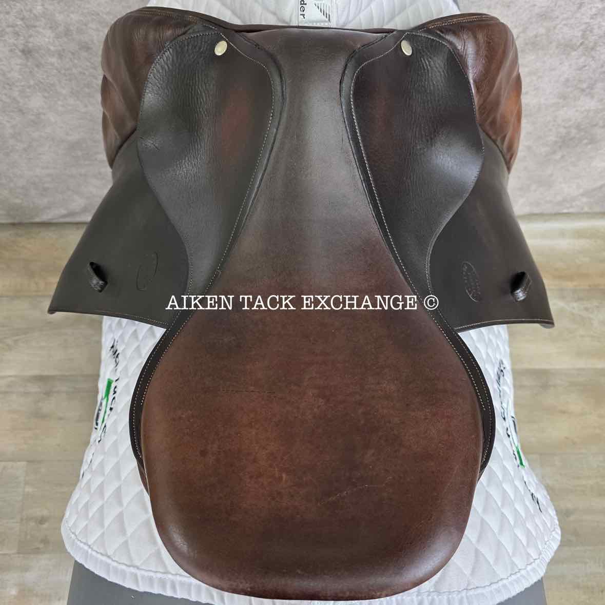 2003 Devoucoux Socoa Jump Saddle, 17" Seat, 2 Flap, Medium Wide Tree, Wool Flocked Panels