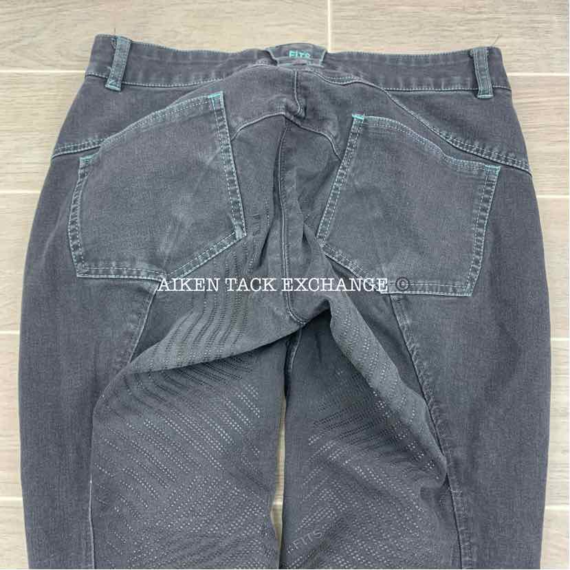 FITS Denim Silicone Full Seat Breeches, Size Medium