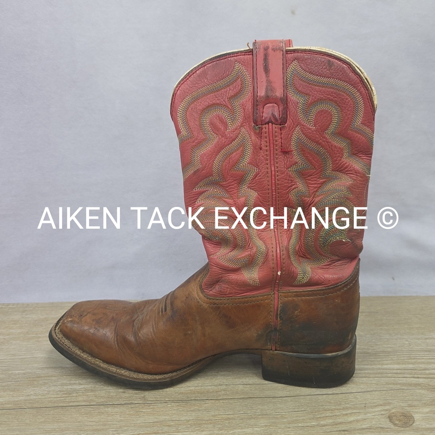 Tony Lama Square Toe Western Boots, Size 9