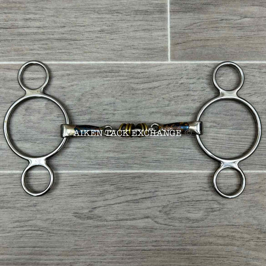 Shires Blue Sweet Iron 2 Ring Elevator Bit with Copper Rollers 5"