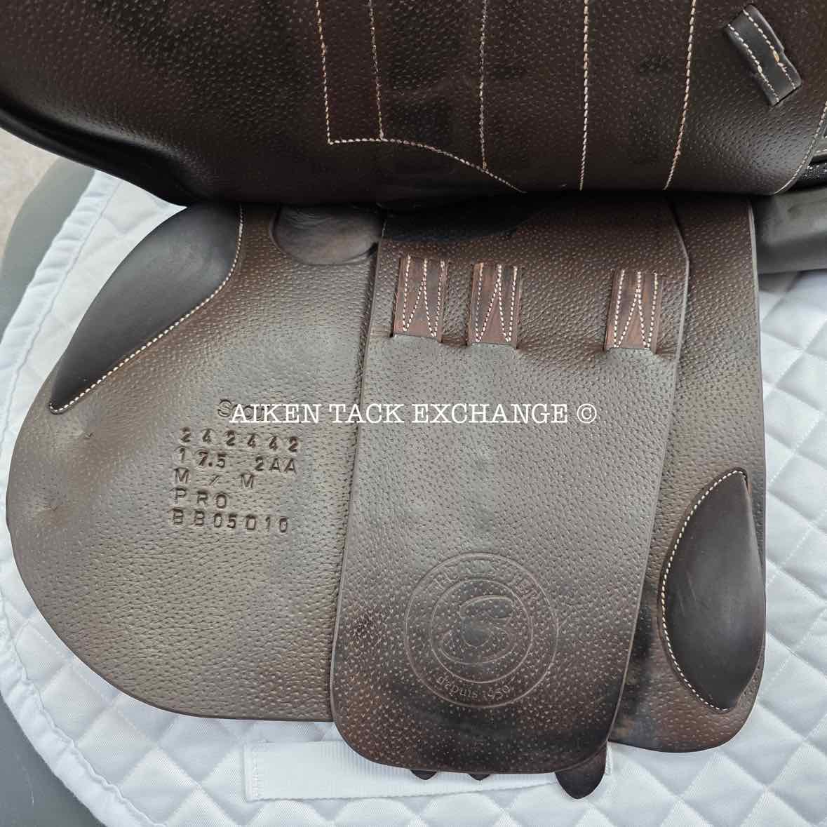 2024 Forestier Seoul Close Contact Jump Saddle, 17.5" Seat, 2AA Flap, MW/W Tree, PRO Panels, Full Buffalo Leather