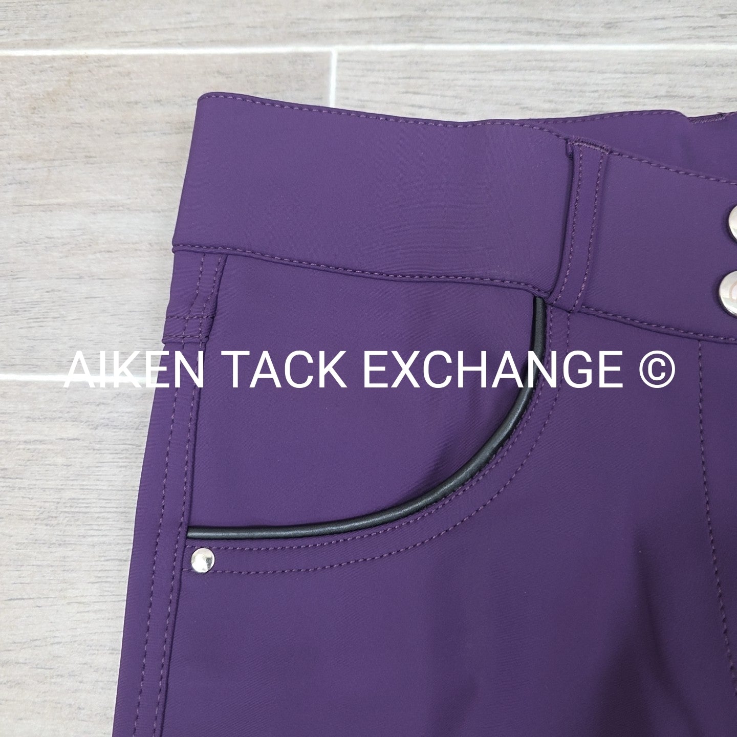 KL Select Gabrielle Knee Patch Breeches, Purple, Women's Size 26R