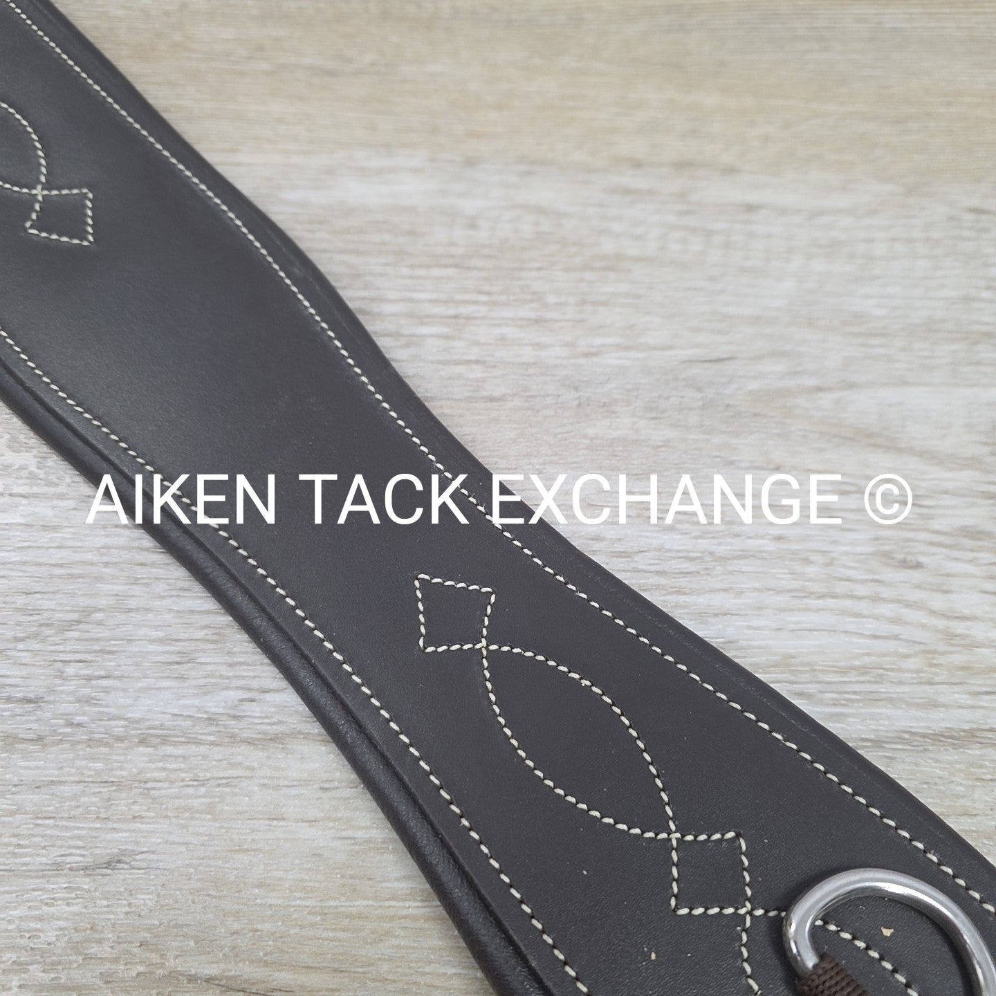 Fancy Stitched Girth with Double End Elastic, Brown, 48"