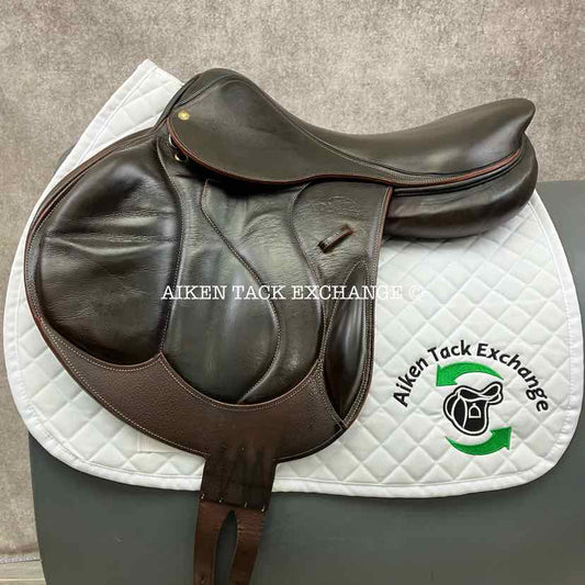 2013 Devoucoux Chiberta Monoflap Jump Saddle, 18.5" Seat, 2AAR Flap, Medium Tree, Wool Flocked, Full Buffalo Leather