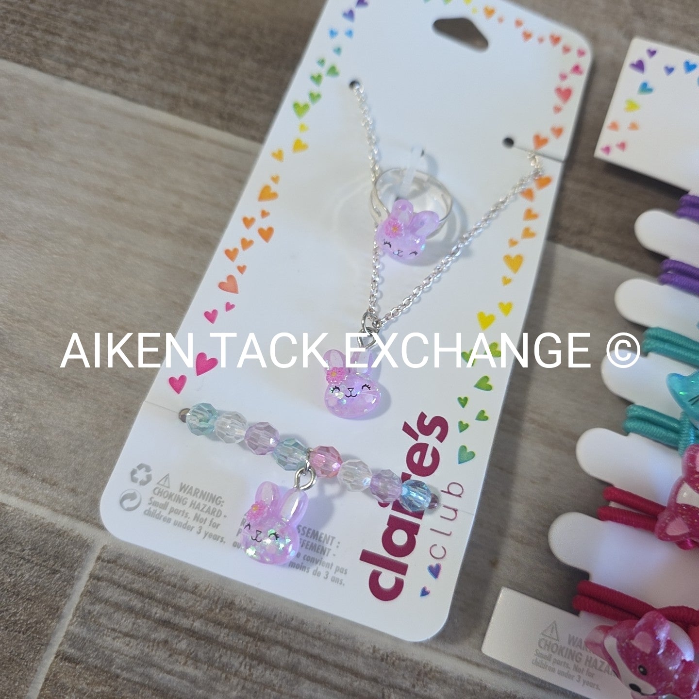 Claire's Club Bundle - 6 Hair Ties, 1 Jewelry Set, 3 Bracelets