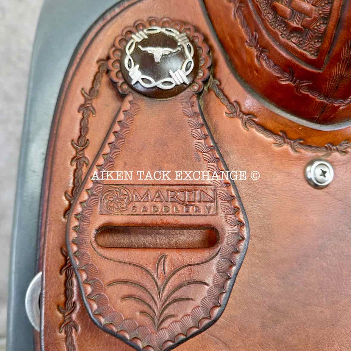Martin Saddlery Western Saddle, 17.5" Seat, Wide Tree - Full QH Bars