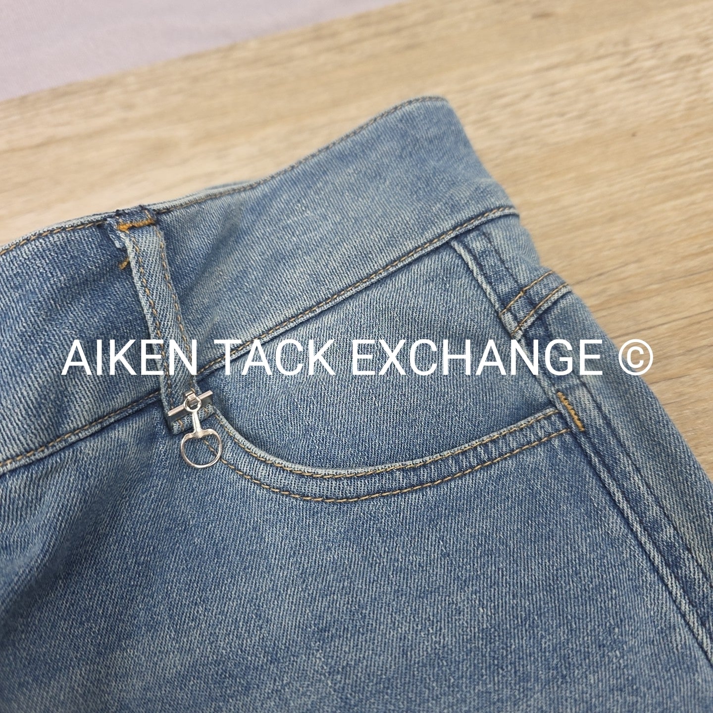 Horze Silicone Grip Full Seat Denim Breeches, Size 28