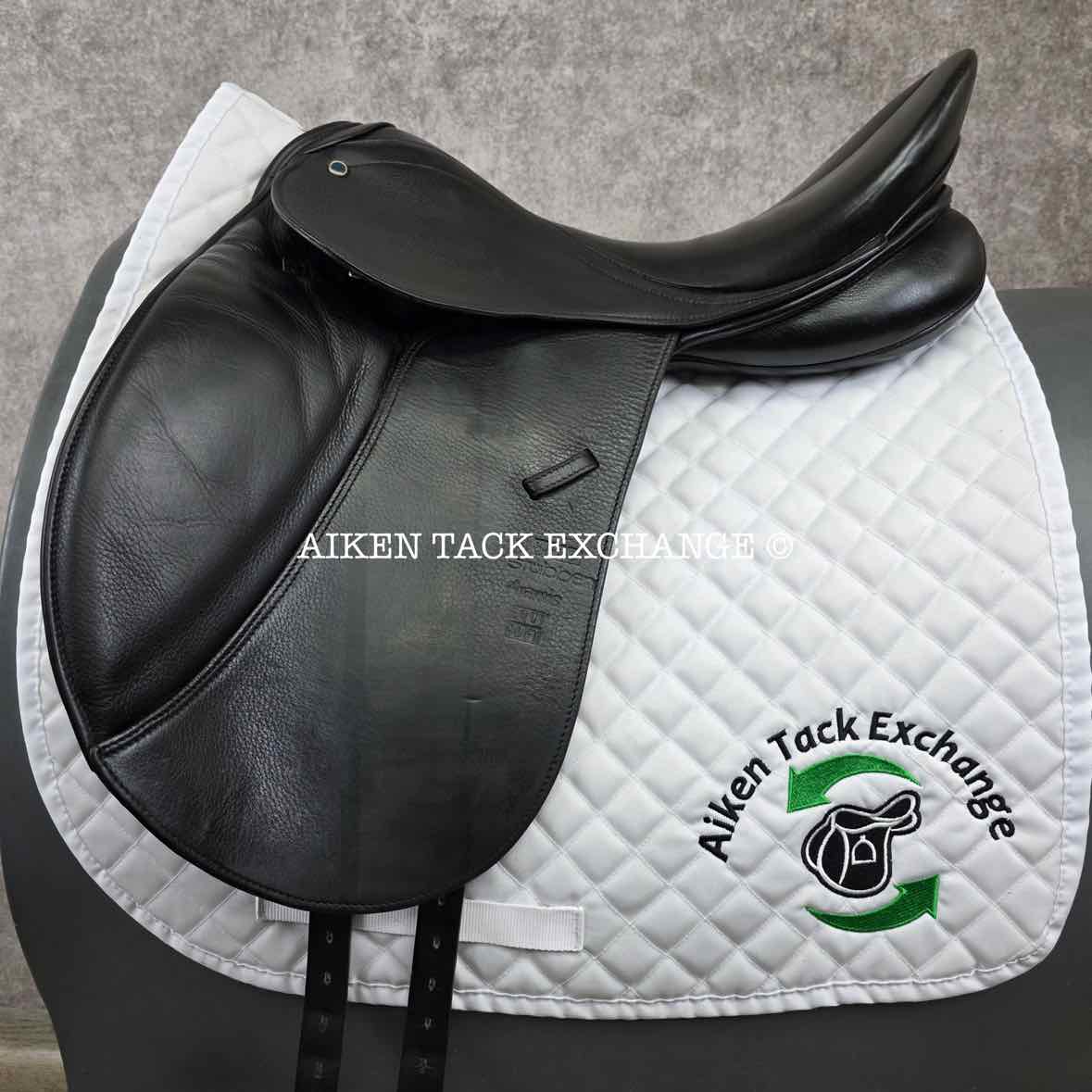 2014 Stubben Aramis Dressage Saddle with Equi-Soft, 18" Seat, 28cm Tree - Medium, Wool Flocked Panels