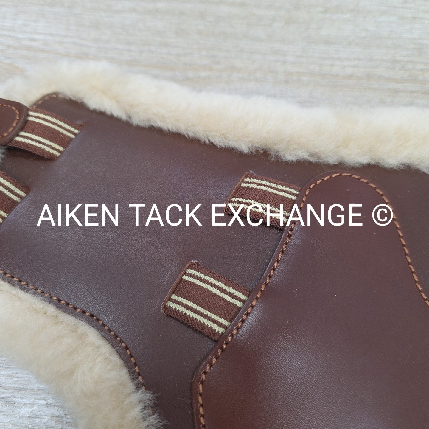 Prestige Sheepskin Lined Leather Hind Fetlock Boots, Brown, Size Large