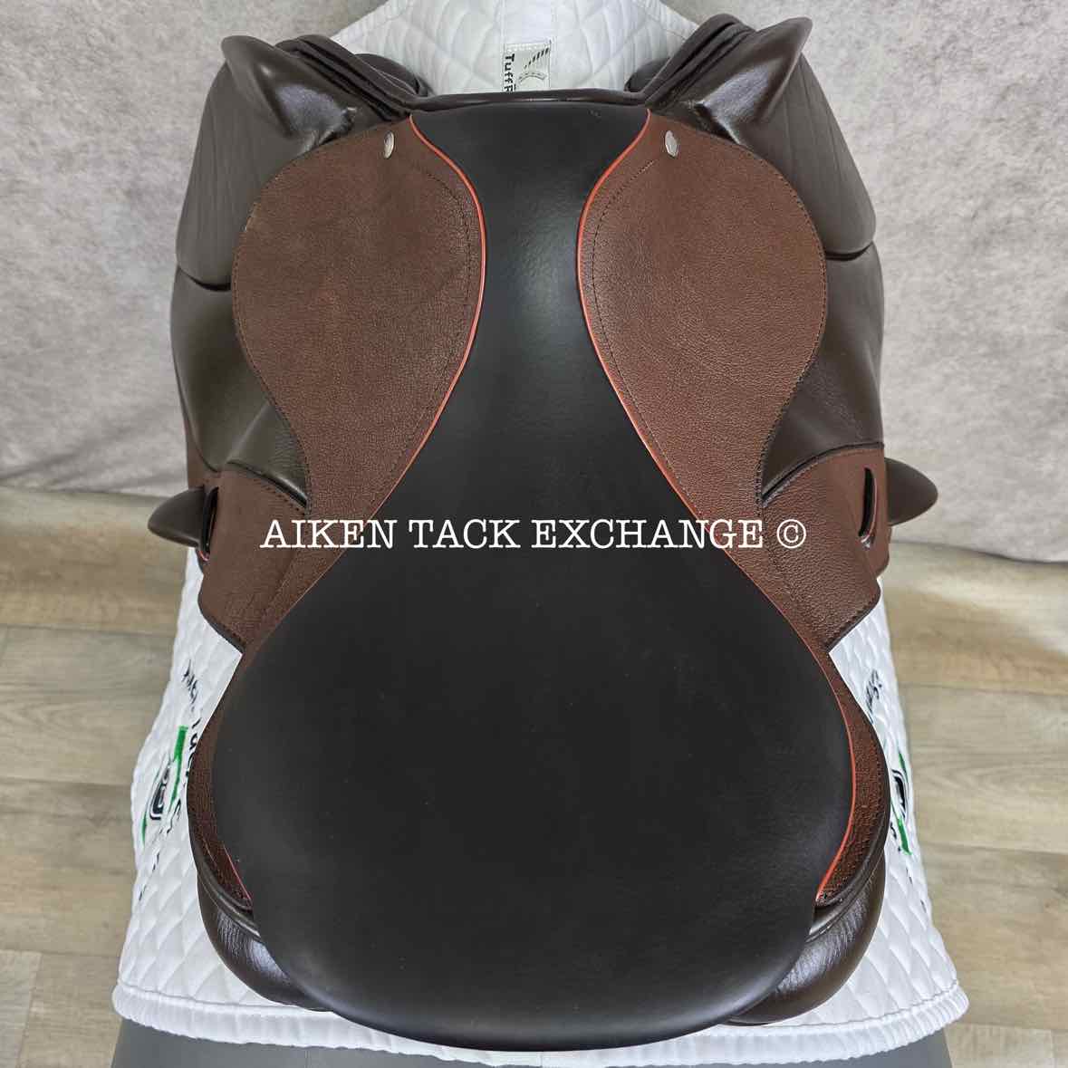 2019 Custom Saddlery Monte Carlo Monoflap Jump Saddle, 17.5" Seat, Adjustable Tree, Wool Flocked Panels