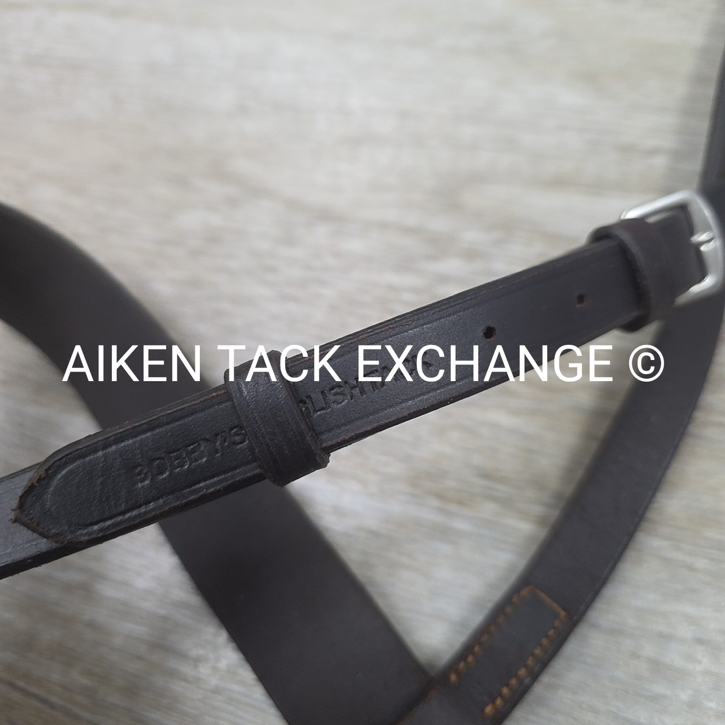 Bobby's English Tack Flat Hunt Noseband, Brown, Size Full