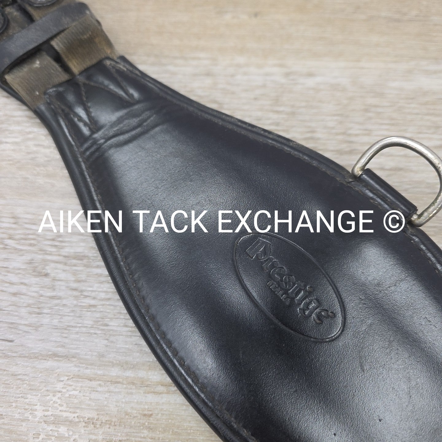 Prestige Padded Leather Short Girth, Black, 24"