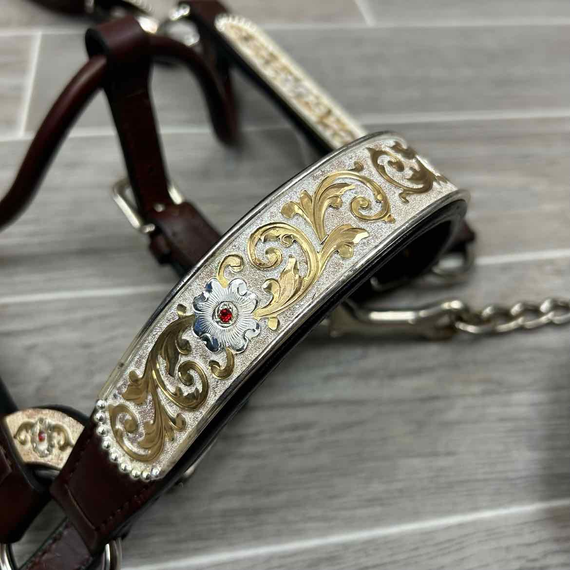 Kathy's Show Equipment #250 Santana Halter with Matching Leather Show Lead