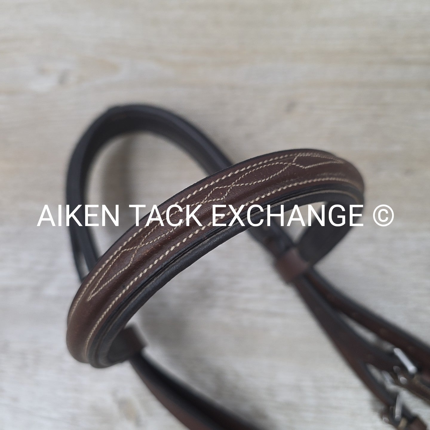 Fancy Stitched Bridle, No Reins, Brown, Size Full