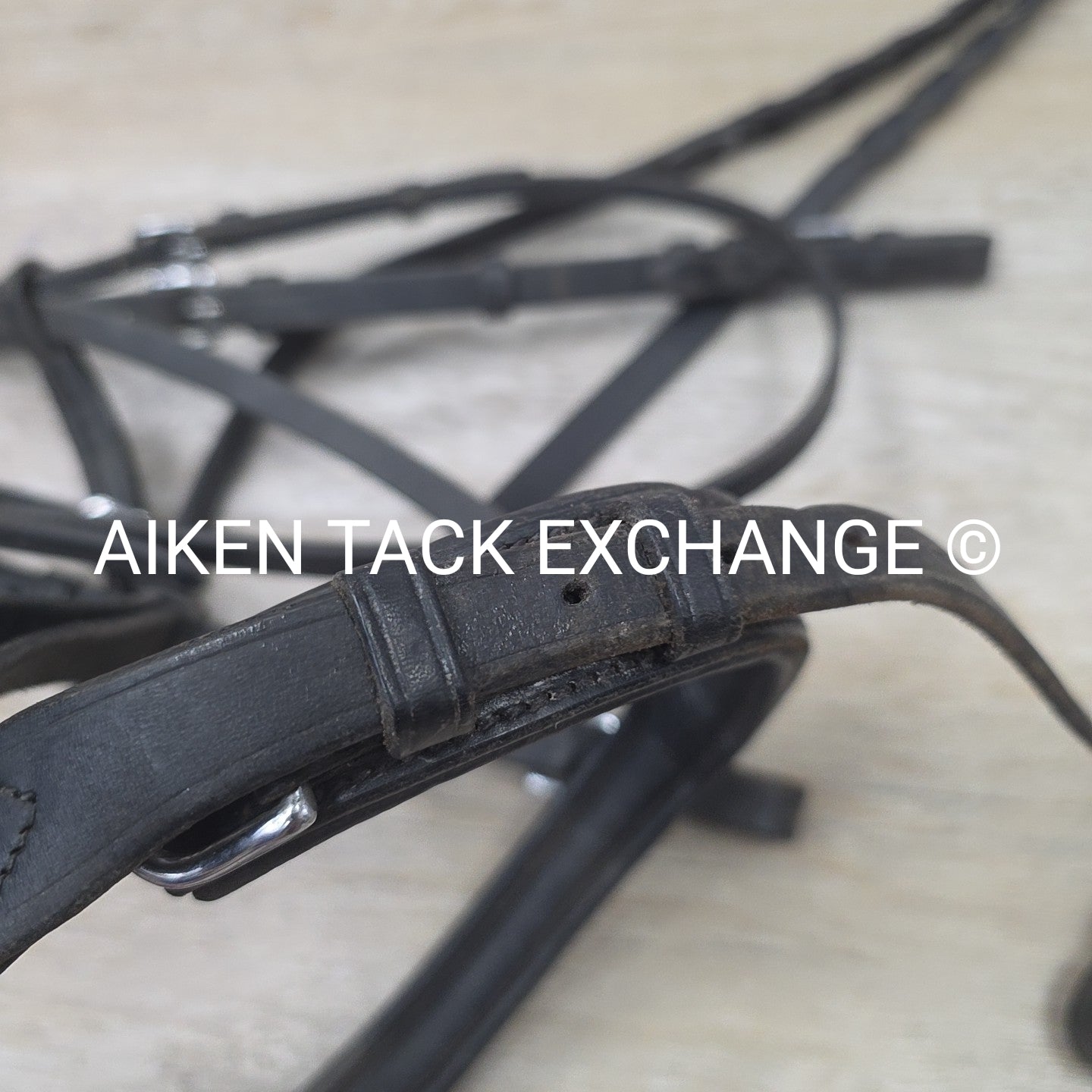 BARGAIN BUNDLE: Dressage Bridle (Missing Flash) with Laced Reins & Flat Leather