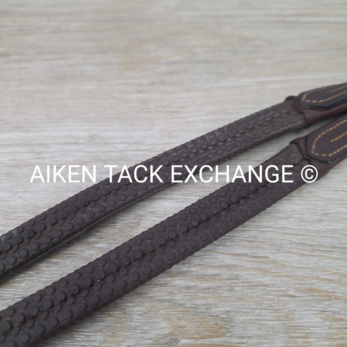 Bobby's English Tack Rubber Reins, Brown, 54"