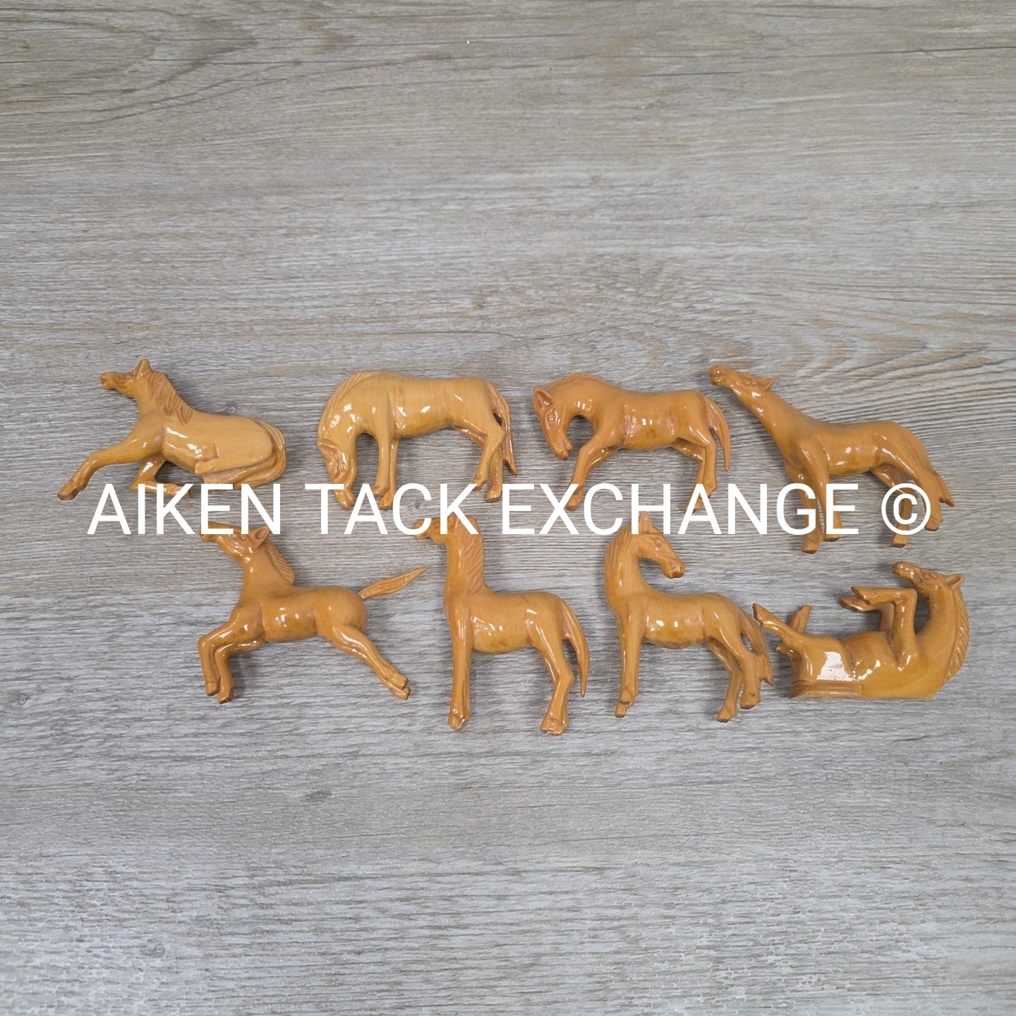 Handcarved Wooden Horses - Set of 8
