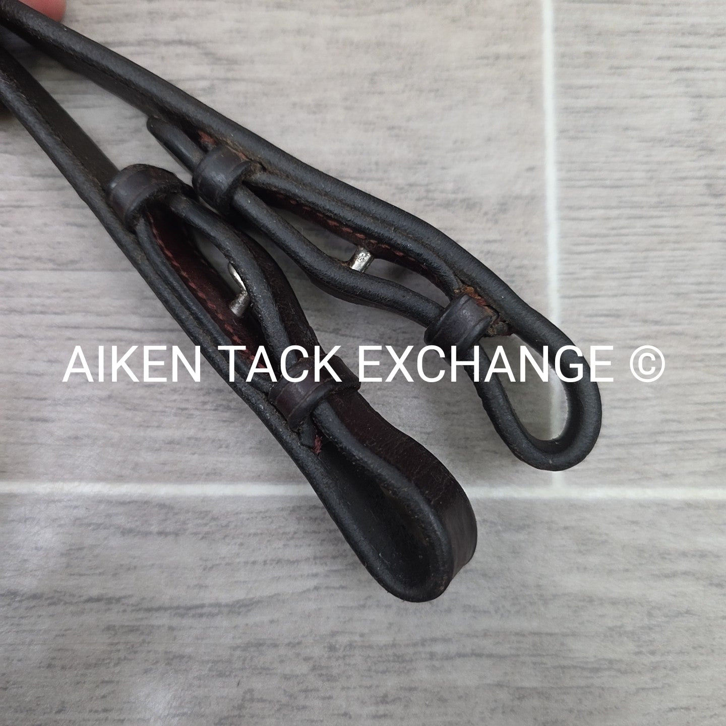 Flat Laced Reins, Brown, 57"
