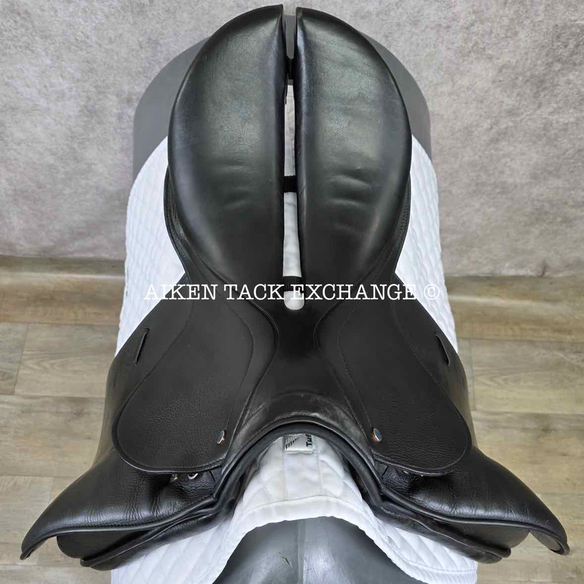 2014 Stubben Aramis Dressage Saddle with Equi-Soft, 18" Seat, 28cm Tree - Medium, Wool Flocked Panels