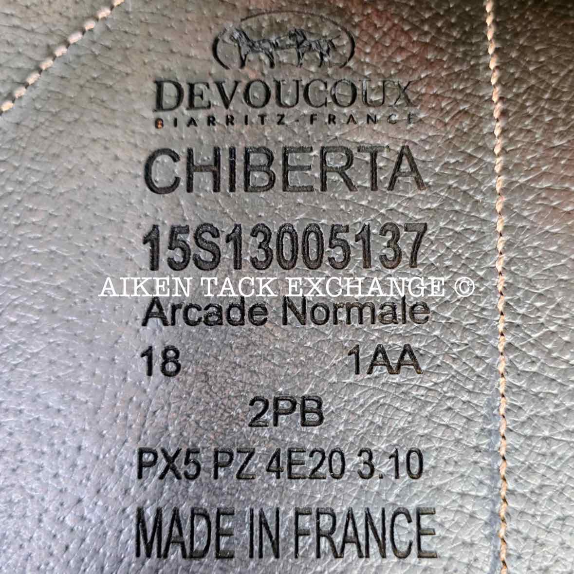 2015 Devoucoux Chiberta Monoflap Jump Saddle, 18" Seat, 1AA Flap, Medium Wide Tree, D3D Panels, Full Buffalo Buffalo Leather