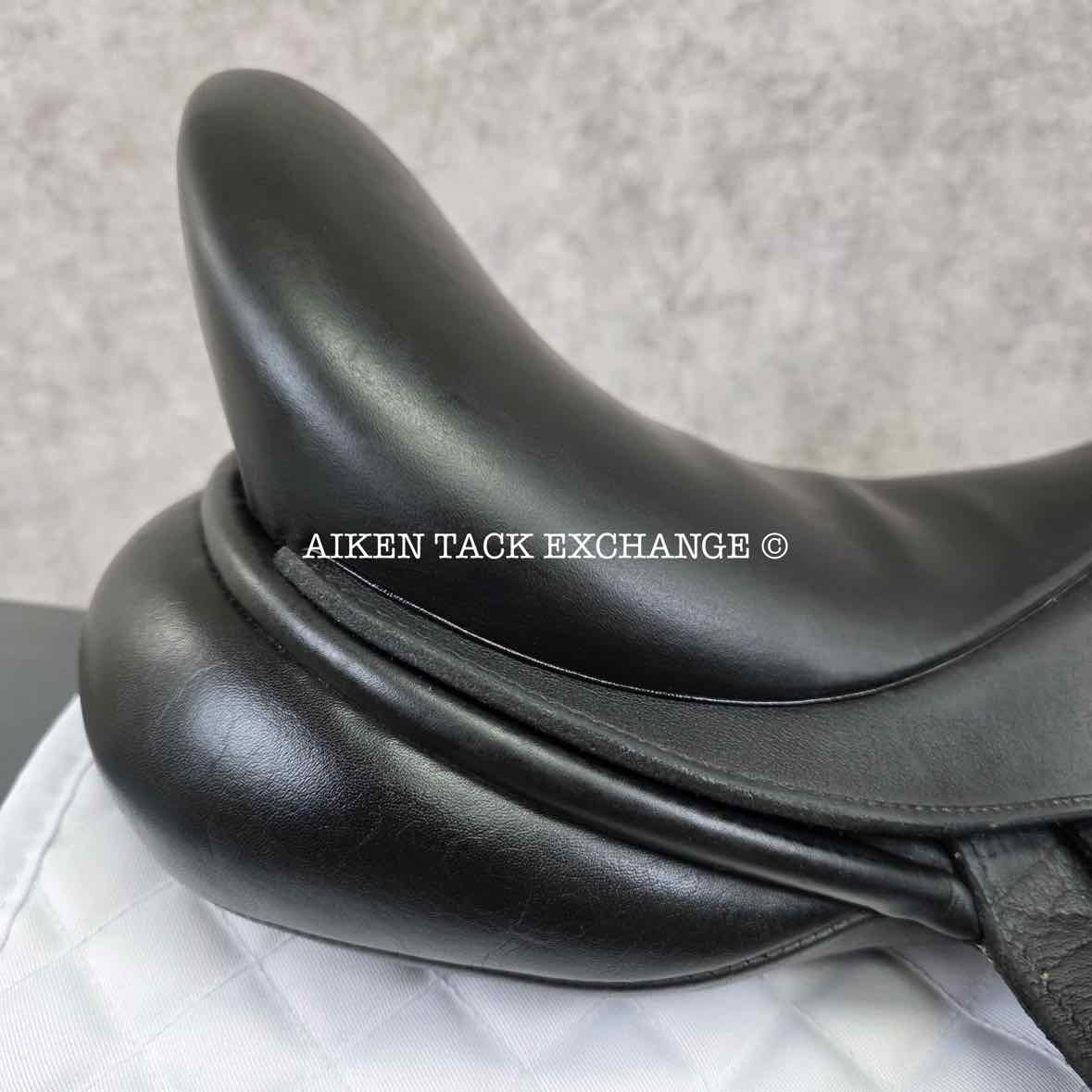 **SOLD** 2012 Custom Saddlery Icon Flight Monoflap Dressage Saddle, 17.5" Seat, Adjustable Tree, Wool Flocked Panels