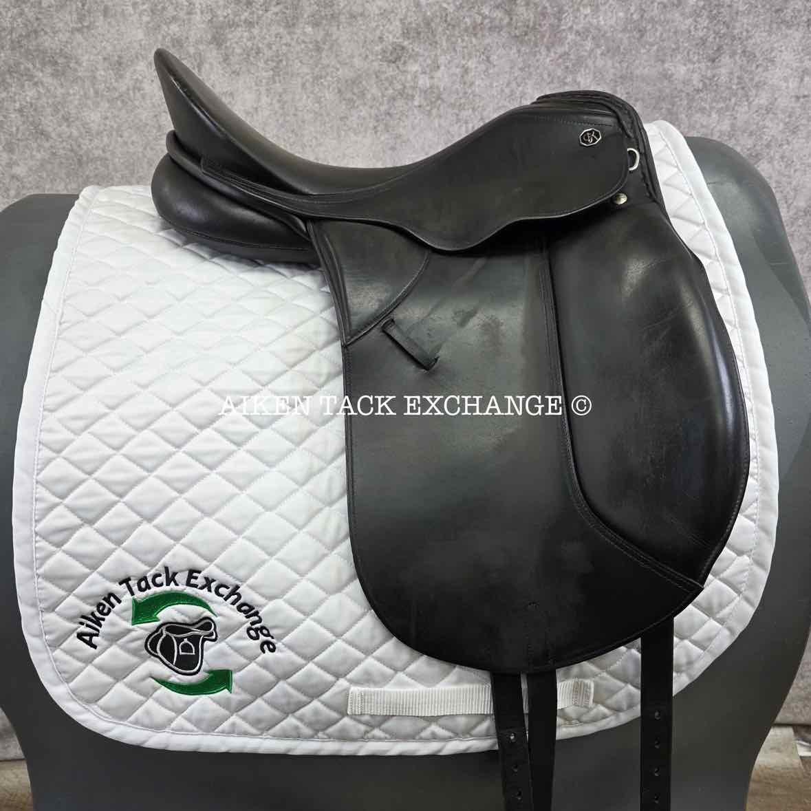 1990 Kieffer Wein DL Dressage Saddle, 17" Seat, Medium Wide Tree, Wool Flocked Panels