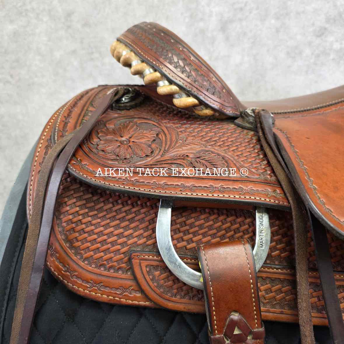 Martin Saddlery Western Saddle, 17.5" Seat, Wide Tree - Full QH Bars