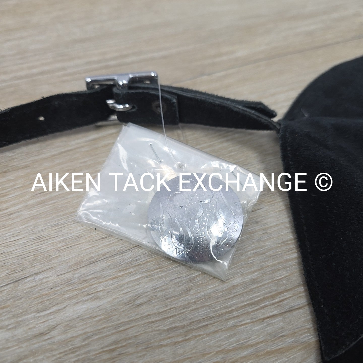 Suede Full Chaps with Fringe, Black, Size Small