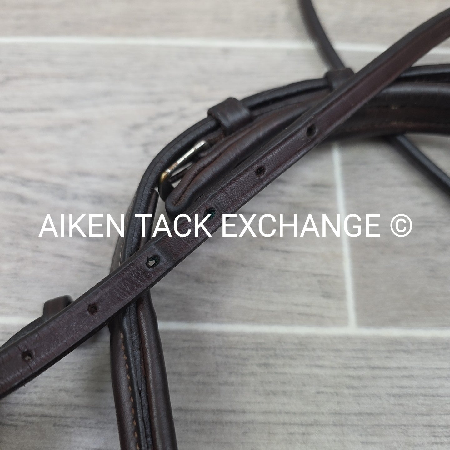 Plain Raised Noseband with Matching Browband, Brown, Size Full