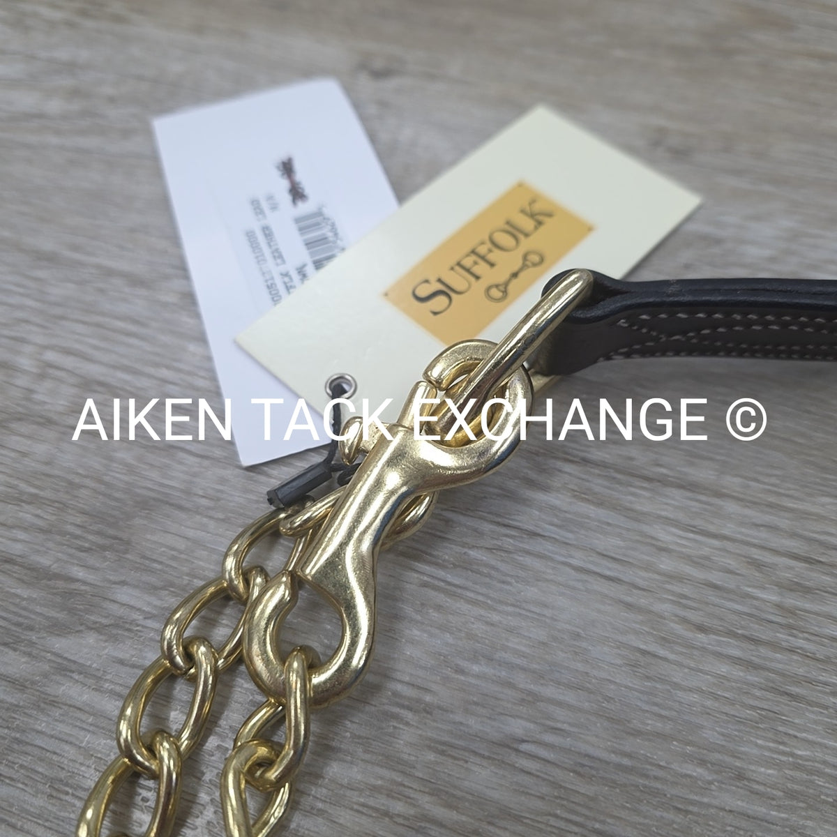 Dover Saddlery Suffolk Leather Lead with Chain