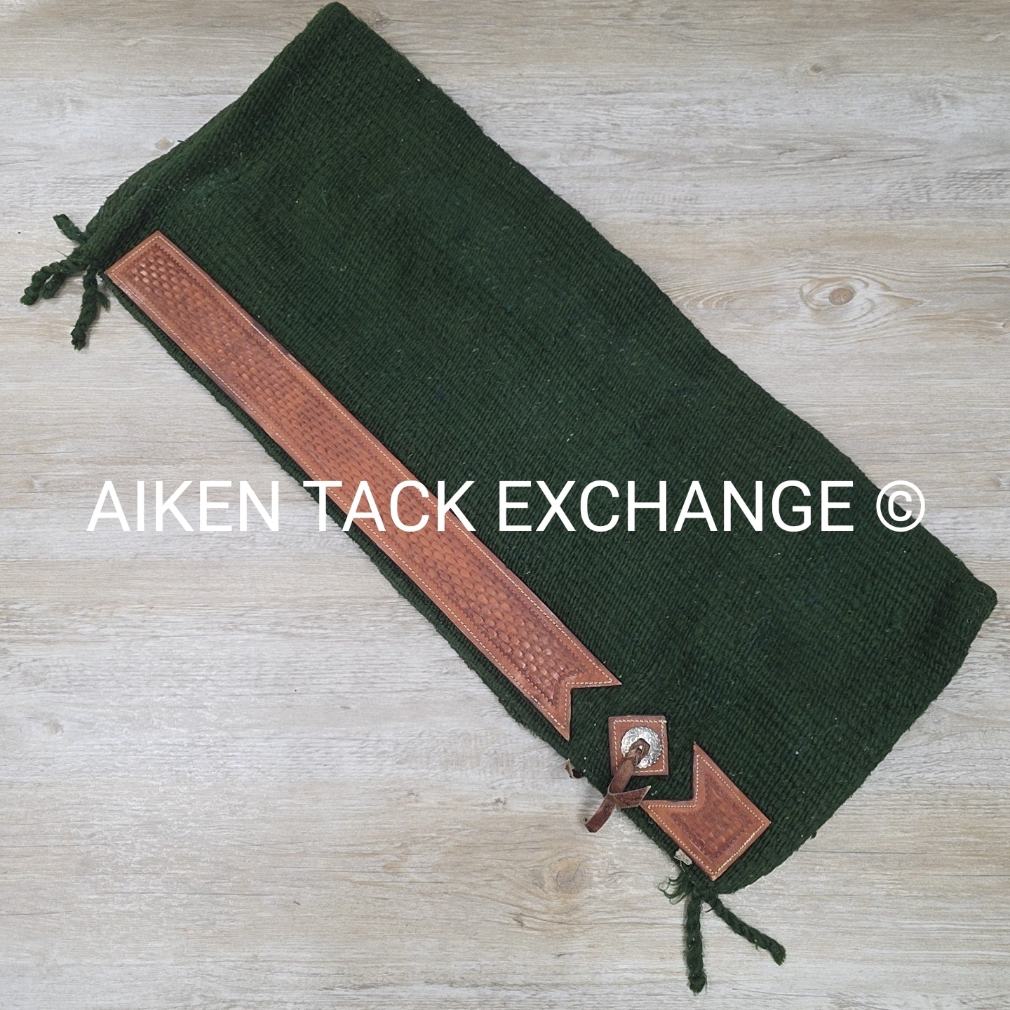 Western Saddle Pad with Tooled Leather Trim