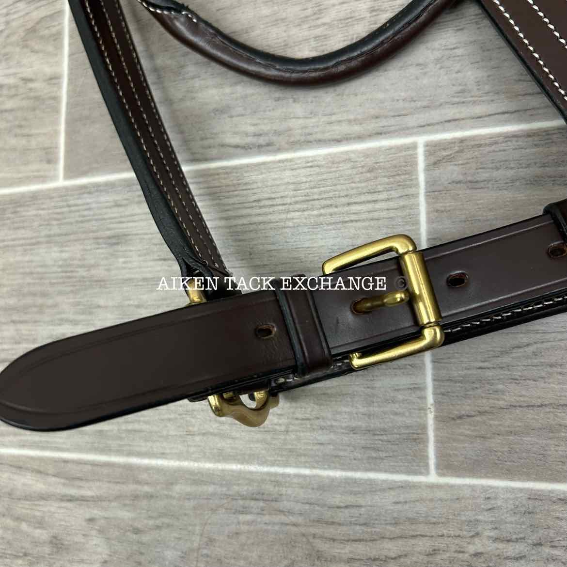 KL Select Black Oak Pine Leather Halter, Brown/Brass, Size Full