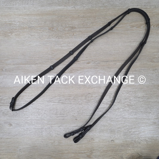Leather Reins with Hand Stops, Black, 60"