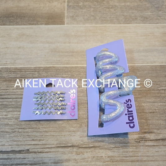 Claire's Hair Bundle -  1 Claw Clip, 3 Hair Clips