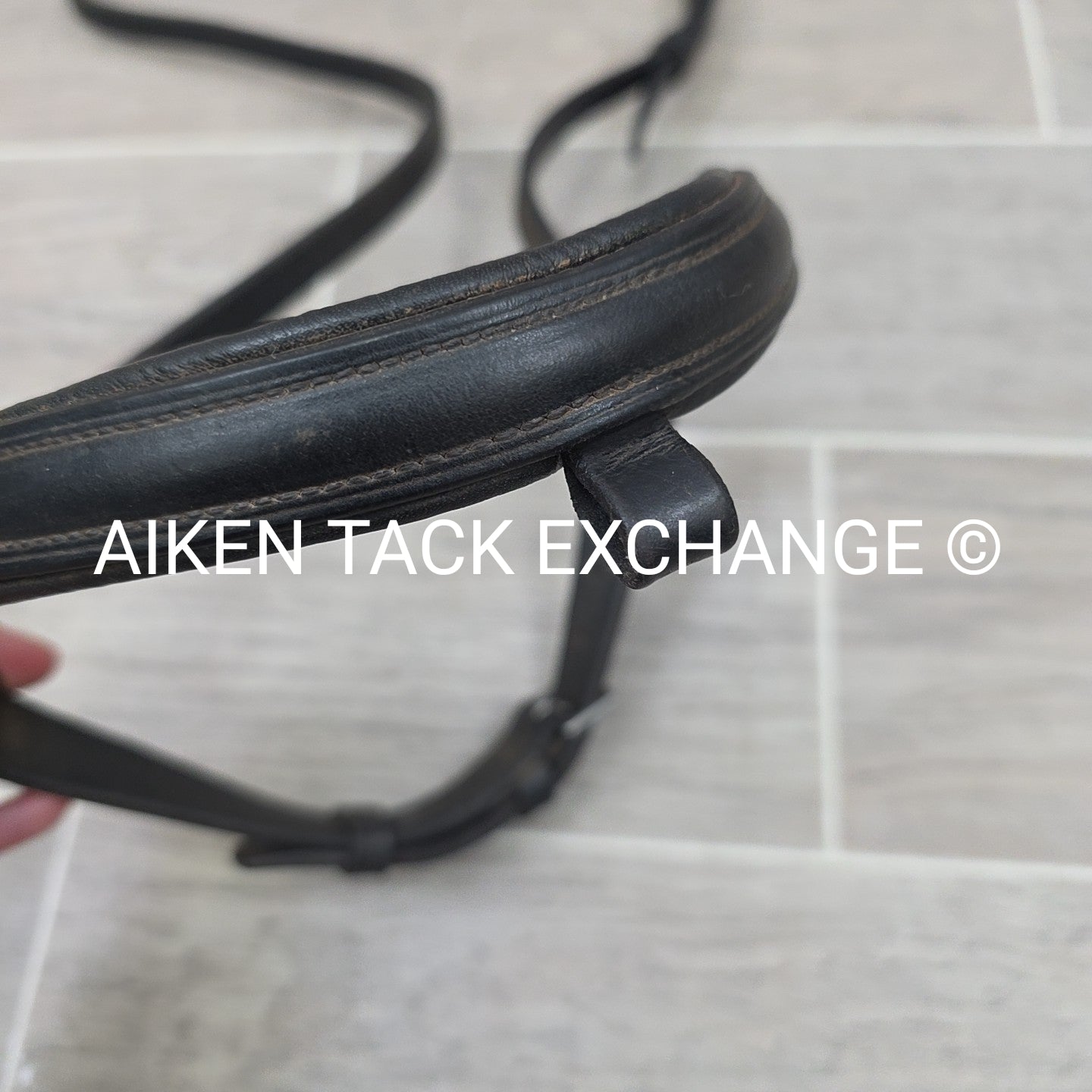 Plain Raised Noseband, Missing Flash Strap, Black, Size Full